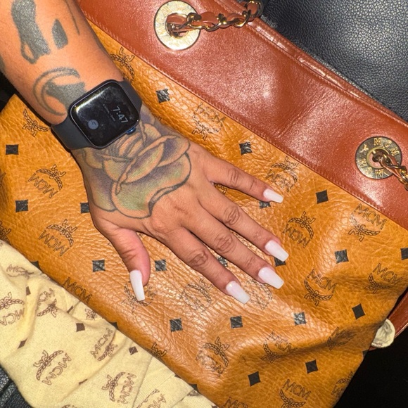 MCM Brown Visetos Monogram Tote with Gold Accents - Picture 2 of 7